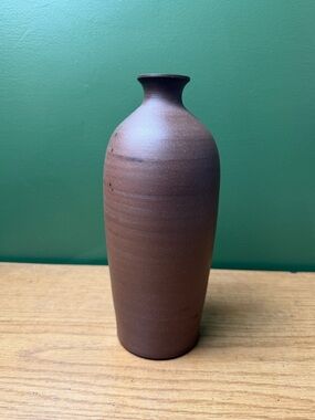 Minimalist Matte Brown Stoneware Vase